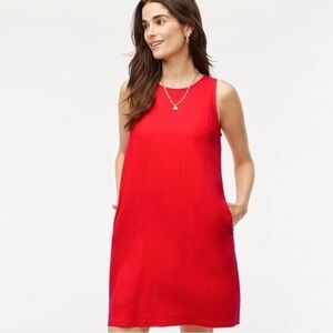 J Crew NWT Linen Blend Shift Dress Red Size 4 Pockets Spring Summer Vacation